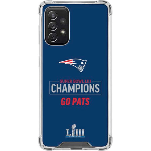 NFL Super Bowl LIII Champions Go Pats Galaxy A72 5G Clear Case